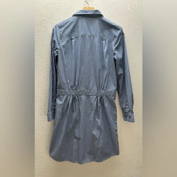 Banana Republic Navy Striped Long Sleeve Shirt Dress - Picture 3 of 5